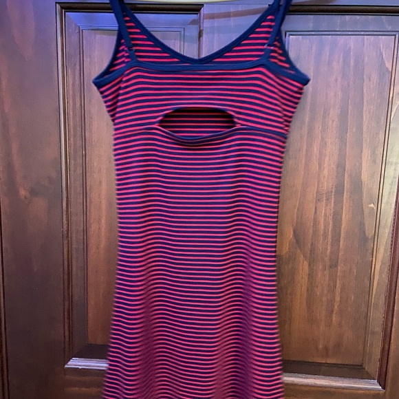 Navy blue and red stripped dress - Picture 2 of 4